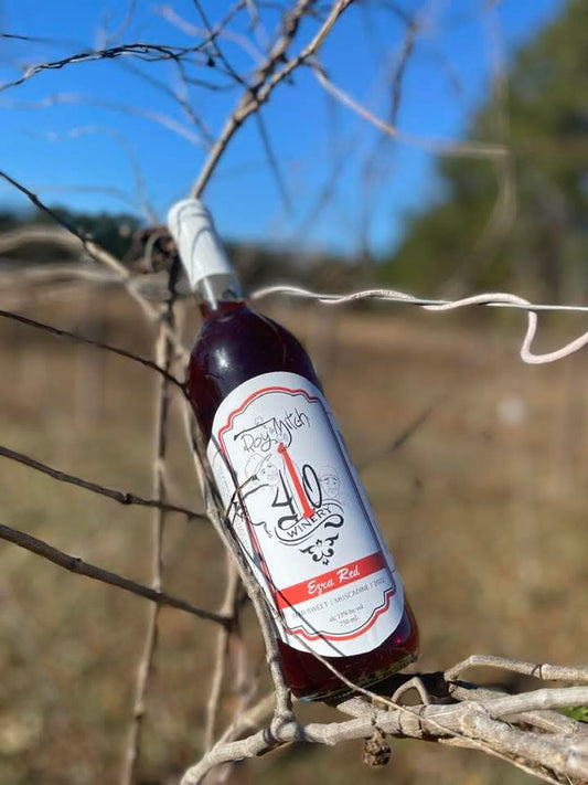 Ezra Red- Classic Semi-Sweet Muscadine Wine   (Single Bottle)